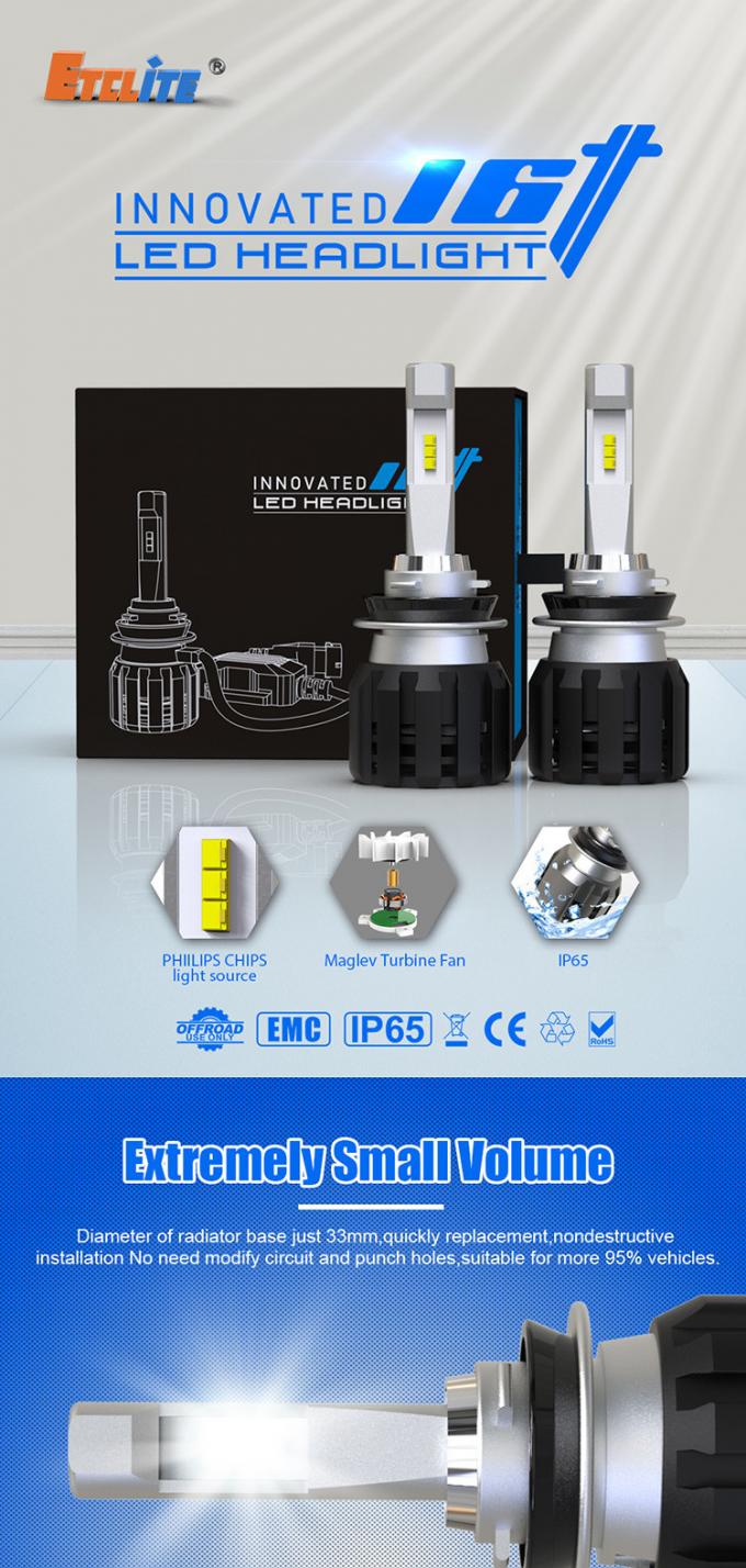 Etclite I6T Fan Cooled LED Headlights H11 6500k 50W CREE